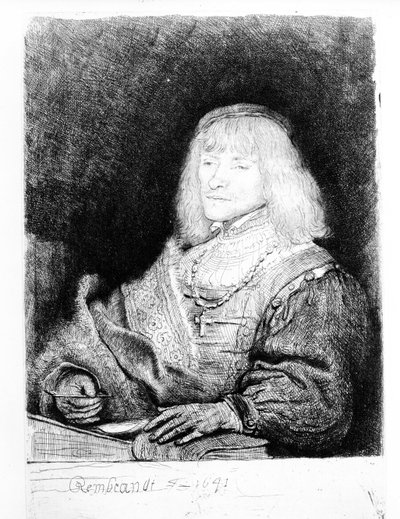 Portrait of a Man at a Desk, 1641 by Rembrandt van Rijn